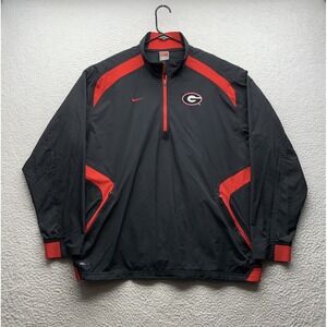 Georgia Bulldogs Team Nike Windbreaker Mens Large L Red Black NCAA Storm Jacket